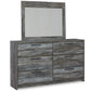 Baystorm Full Panel Bed with Mirrored Dresser