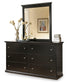 Maribel Twin Panel Headboard with Mirrored Dresser