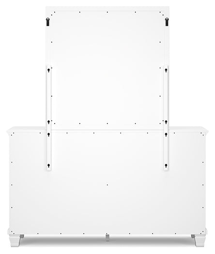 Fortman Twin Panel Bed with Mirrored Dresser