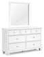 Fortman California King Panel Bed with Mirrored Dresser, Chest and 2 Nightstands