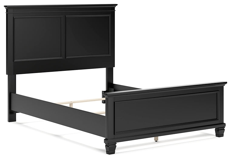 Lanolee Full Panel Bed with Mirrored Dresser and Nightstand