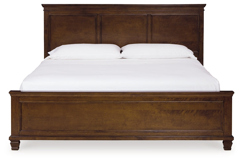 Danabrin King Panel Bed with Mirrored Dresser, Chest and Nightstand