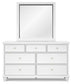 Fortman King Panel Bed with Mirrored Dresser and 2 Nightstands